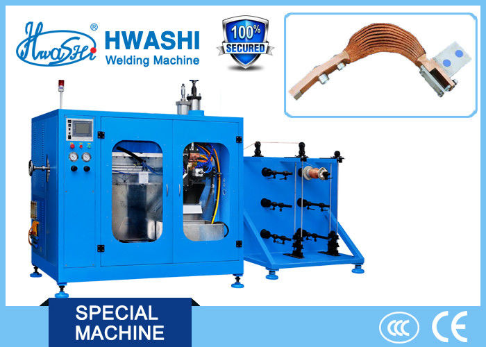 Hwashi Automatic Resistance Spot Welder , Copper Braided Wire Welding Machine