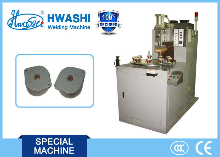 Armature Shell Cover Automatic Welding Machine , Auto Spot Welder With Rotary Table