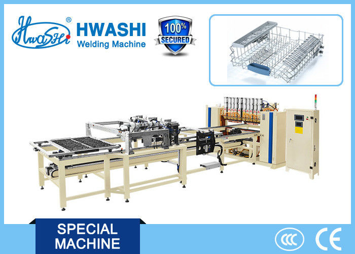 Dishwasher Wire Rack / Wire Shelf Electrical Welding Equipment  With X Y Axis Wire Dropping Hopper