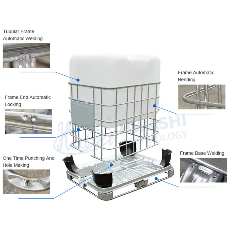 IBC Cage Frame Automatic Hole Making Machine IBC Tote Automatic Welded Wire Mesh Machine