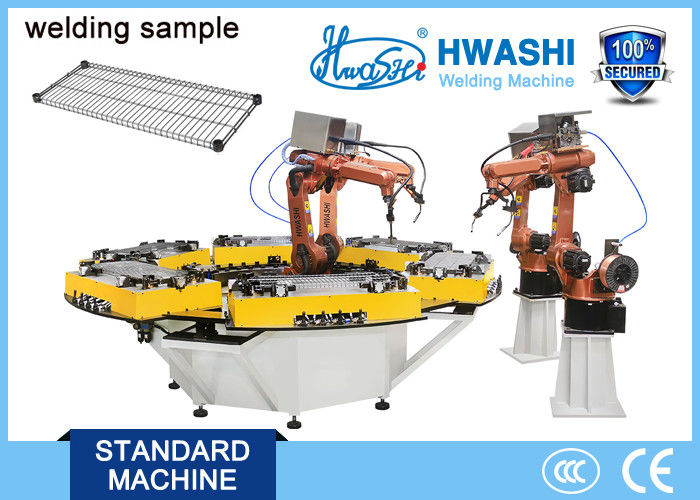 Storage Wire Shelf Corner Robotic Welding Machine , Industrial Welding Robot Arm 6 Axis
