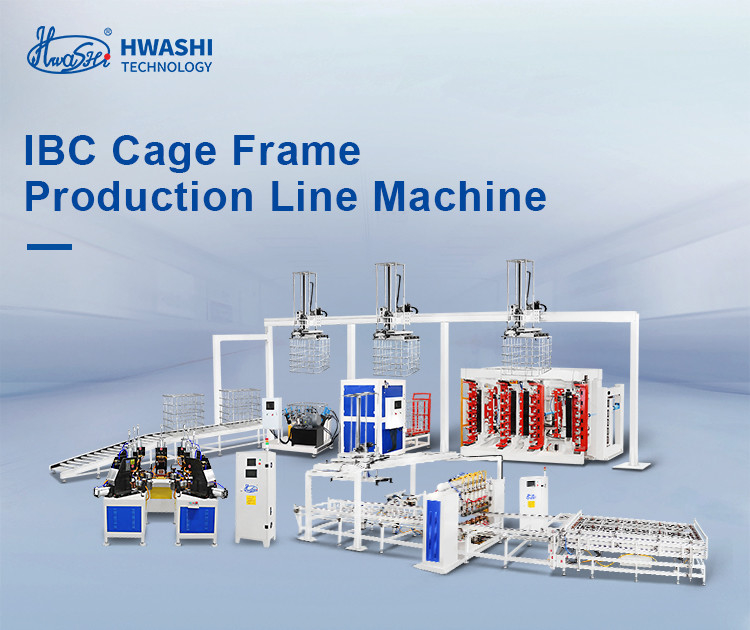Hwashi factory IBC grid,IBC Cage Frame production line,Double Station Tubular Net Bending Machine