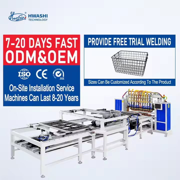 HWASHI Automatic Wire Mesh Panel Cage Welding Making Machine Line For Welded Wire Mesh