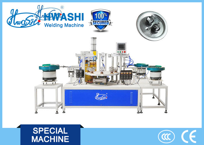 Rotary Table CNC Welding Machine For Motor Run Capacitor Cover Plate