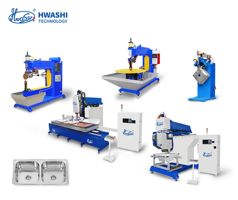 Hwashi Inox SS304 Kitchen Double Sink Seam Welding Machine and Stainless Steel CNC Sink Polishing Machine Grinder