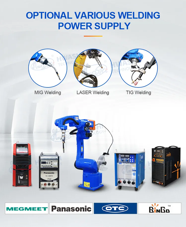 Hwashi Industrial CNC Welding Machine Robotic 6 Axis with Servo, Welding Robot Arm Positioner Rack, Automatic TIG Welding Robot